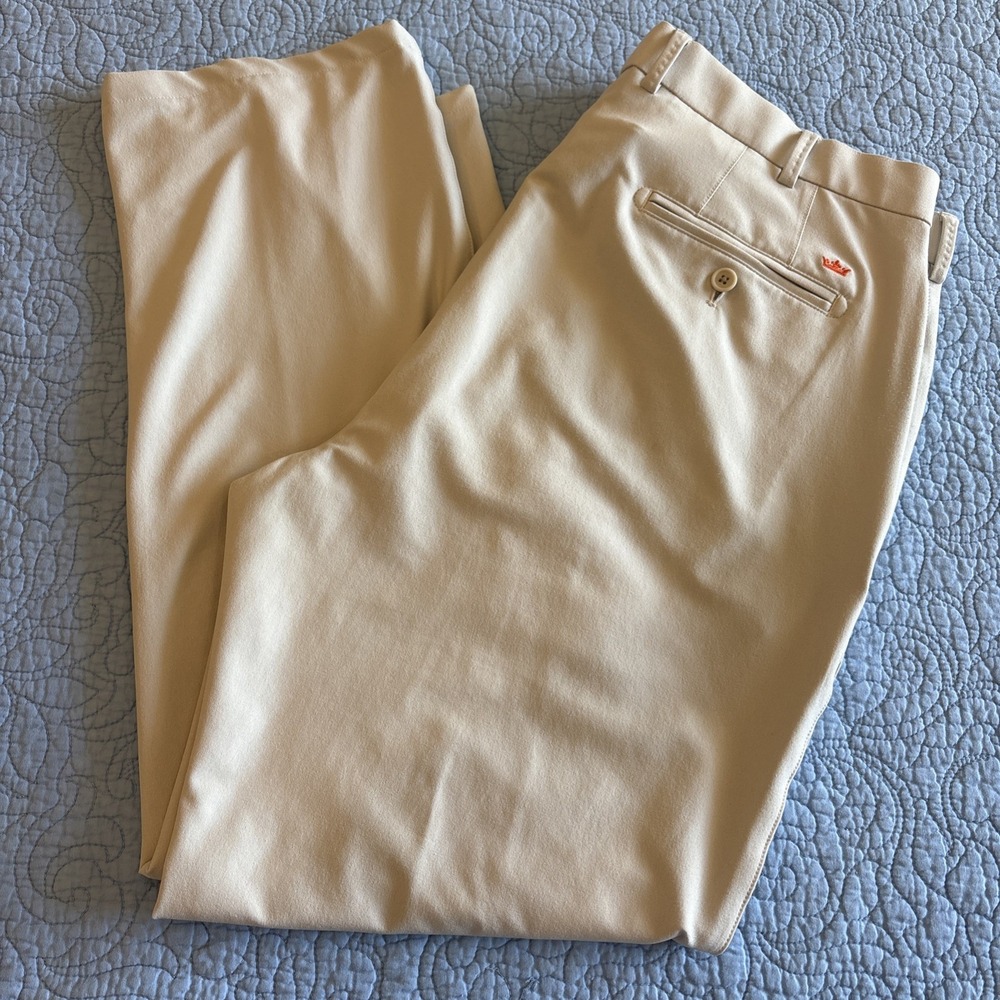 Peter Millar Men's 38 Beige EB75 Golf Pants Wicking Stretch Element Classic Fit